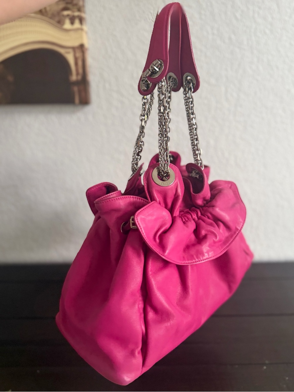 Dior “Le Trente” Pink Lambskin Leather Shoulder Bag Handbag & COA - Picture 9 of 16